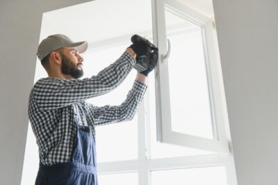 img of professional replacing windows for increased energy efficiency